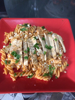 Una foto de Pasta con pechuga de pollo