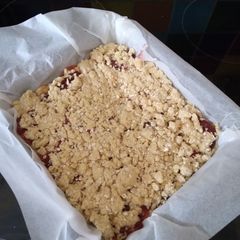 A picture of Jammy oat squares.