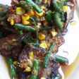 Tumis kacang panjang ikan patin pedess