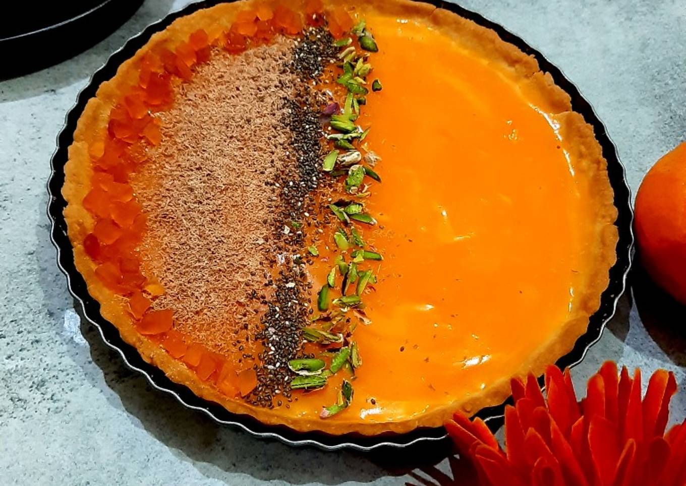Orange curd eggless tart