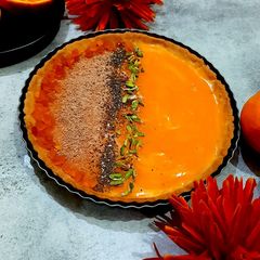 Orange curd eggless tart A picture of Orange curd eggless tart.