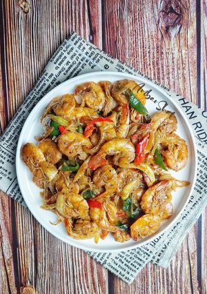 Foto resep Resep Udang Saus Lada Hitam