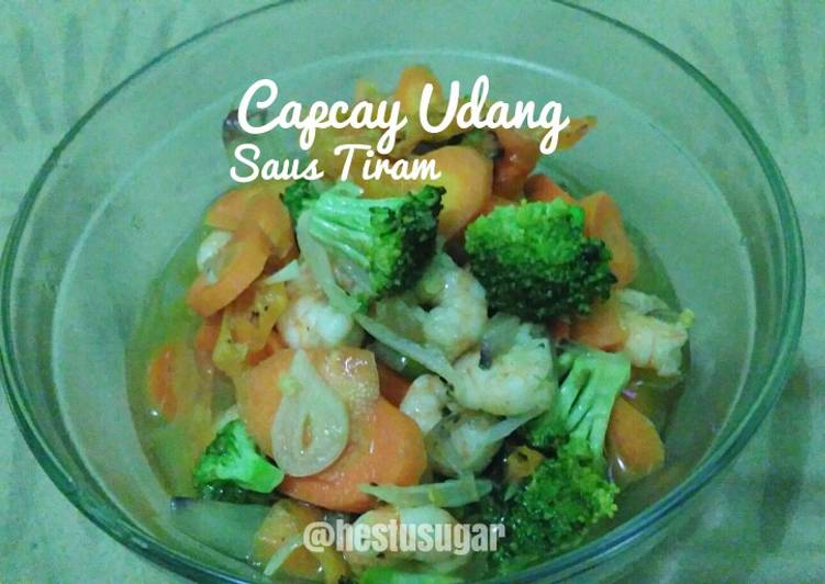 Langkah Mudah untuk memasak Capcay Udang Saus Tiram Lezat