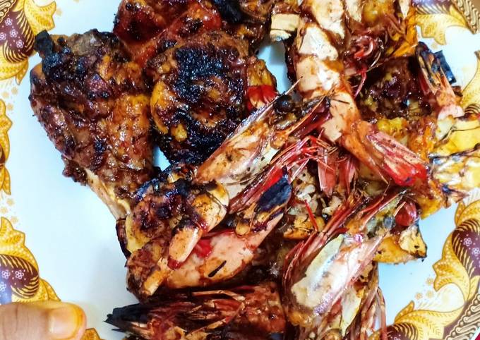 Ayam bakar dan udang bakar simple