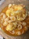 Sopa con coliflor capeada