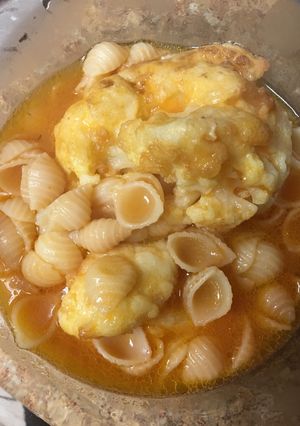 Una foto de Sopa con coliflor capeada
