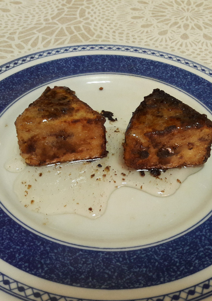 Una foto de Postre de queso frito sin gluten y vegano🧀