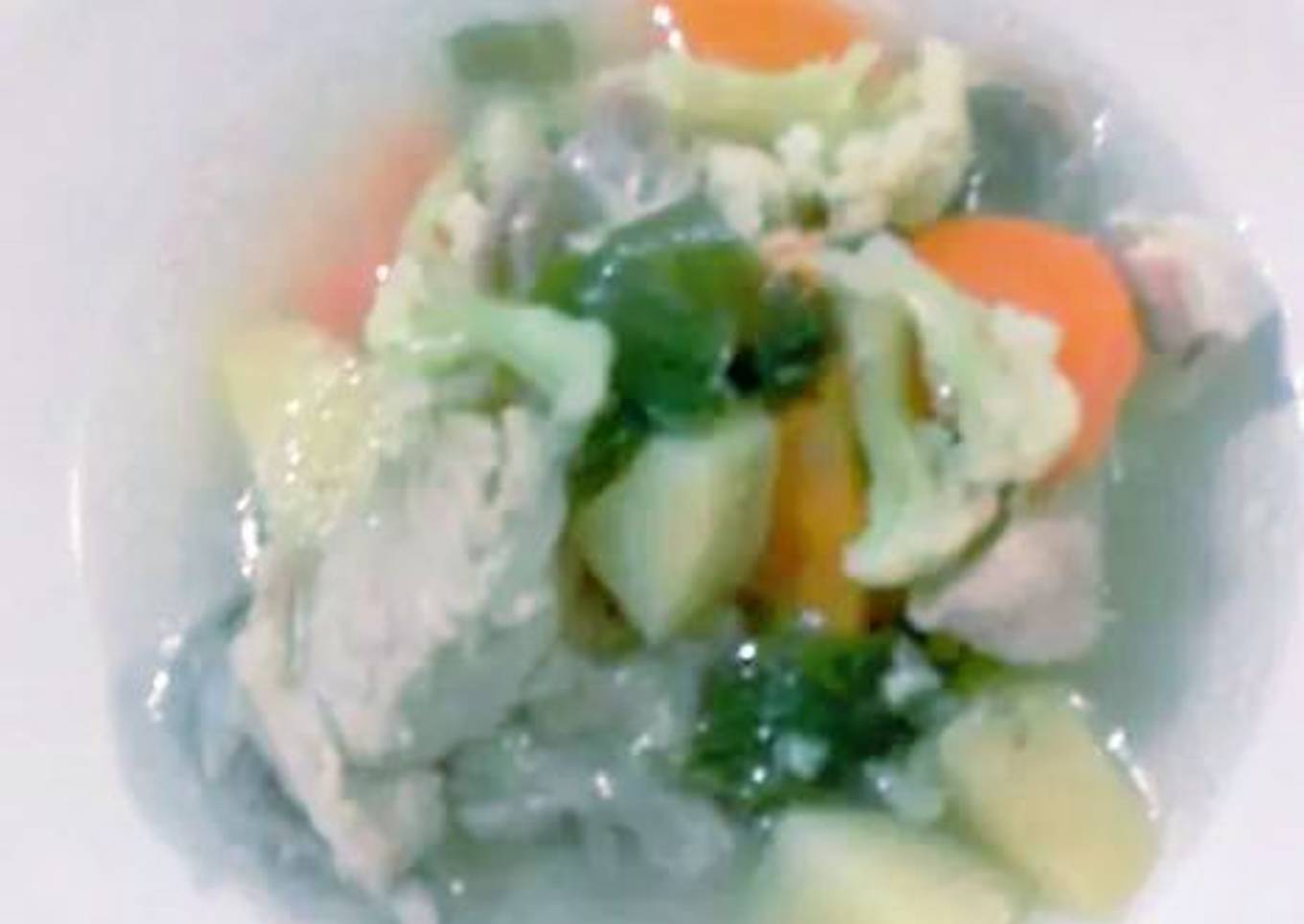 Sop ayam irit dan sehat(no tumis)