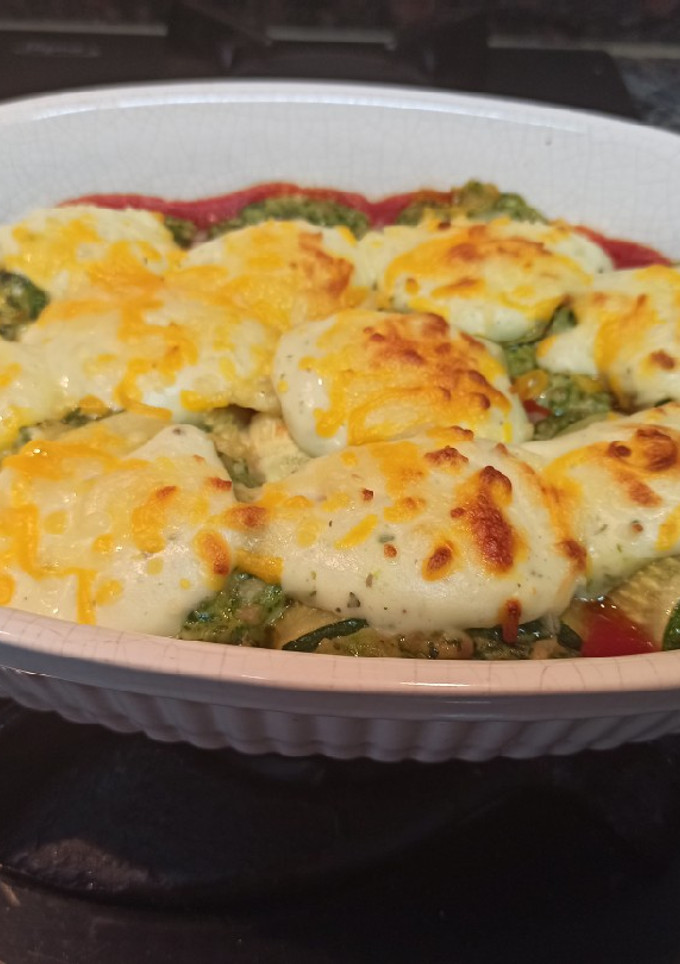Una foto de Canelones de calabacín con espinacas y bechamel Thermomix