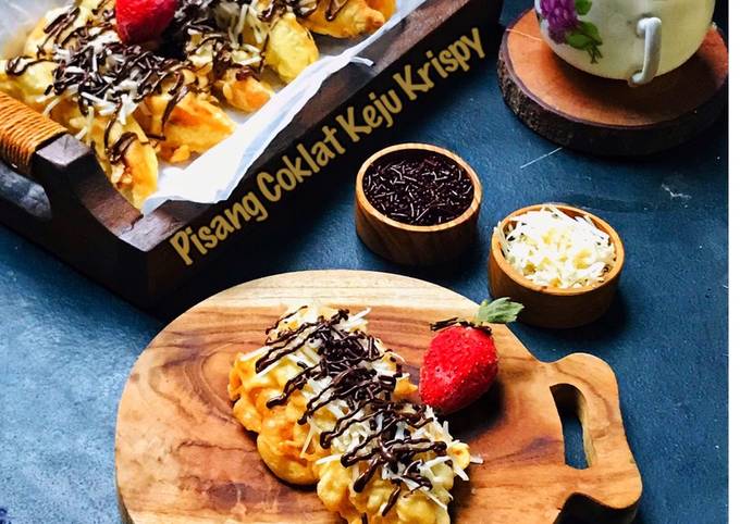 Standar Cara termudah bikin Pisang Coklat Keju Krispy dijamin sempurna
