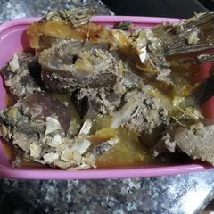 A picture of Beef and stock Fish.