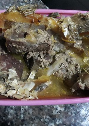 A picture of Beef and stock Fish.