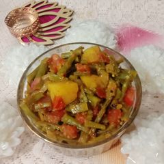 A picture of Gawar(cluster beans) ki sabji.
