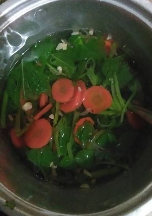 Foto resep Sayur Bening Bayam Wortel Bumbu Minimalis