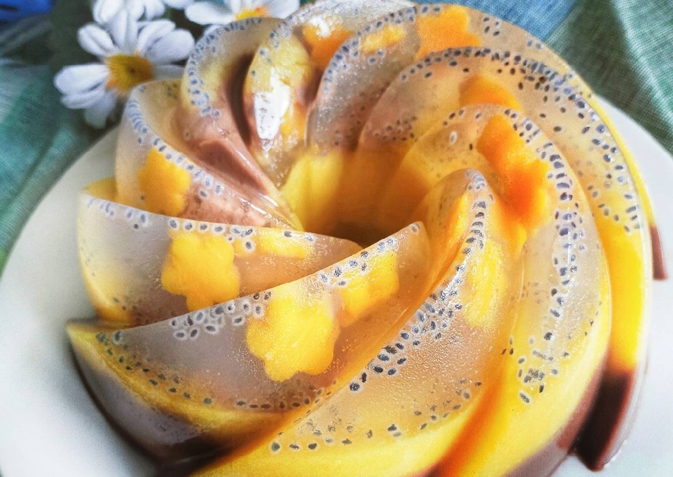 Resep Puding Mangga Coklat Anti Gagal