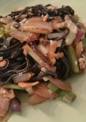 A picture of Tagliatella al nero di sepia .