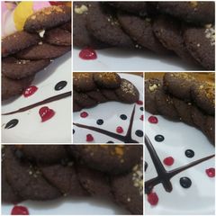 A picture of Nutty chocolate cookies without oven.