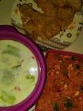Sawi Putih Santan + Mie Telur Pedas + Tempe Goreng Tepung Aci