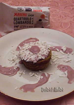 Foto di Sformatino di broccoli con crema al vino rosso e quartirolo  #ciaksicucina  #cookpad