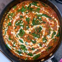 A picture of Curried Chickpea Lentil and Spinach.