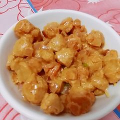 Spicy soya chunks A picture of Spicy soya chunks.