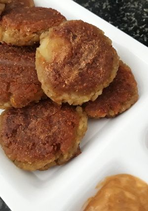 A picture of Crunchy Potato and Poha Veg Kebabs.