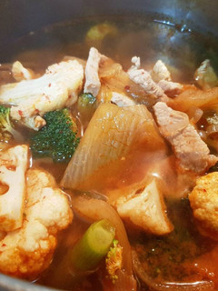 A picture of 김치찌개 | Kimchi Stew.