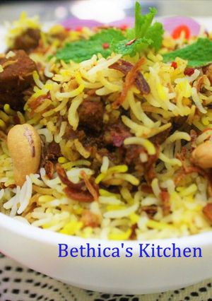 A picture of Thalassery Mutton Biryani.
