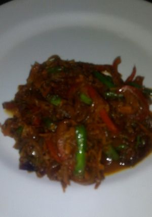 A picture of Red Pepper and French Beans Stir fry #Authorsmarathon#.