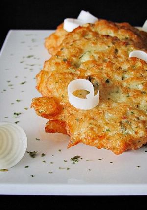 Foto de Pataniscas de bacalhau e alho-francês