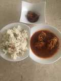 Veggie rice & easy chicken curry