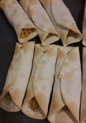 Una foto de Arrollados de atún, queso y choclo
