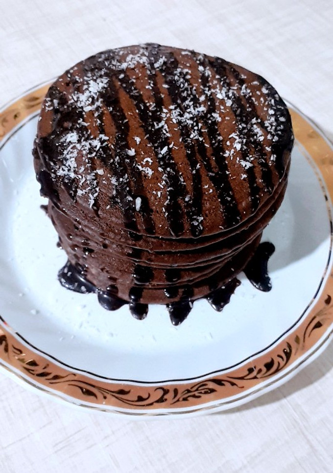 عکسی از دستور پنکیک شکلاتی 😋😋