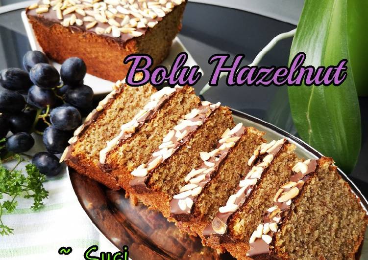 Bolu Hazelnut no terigu, no butter, no pengembang