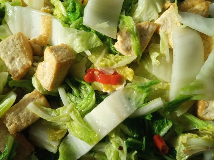 Cara Mudah Membuat Resep Sawi putih cah tahu yang Menggugah Selera Anti Ribet, Lezat Sekali