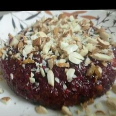 A picture of Beetroot halwa.