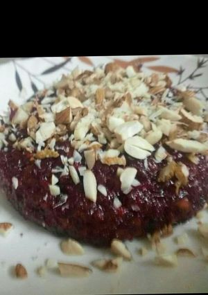 A picture of Beetroot halwa.