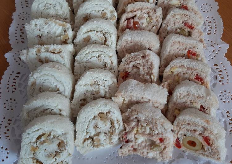Arrollados de pan de miga