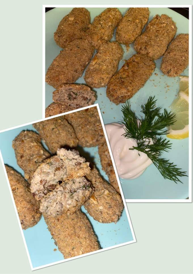 Палички з рибного фаршу з гречкою і сиром