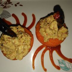 A picture of Red idli cupcake.