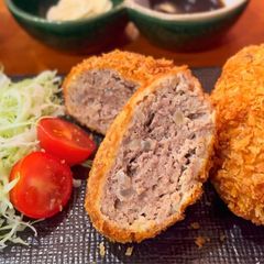 A picture of Menchi Katsu (Ground meat cutlet).
