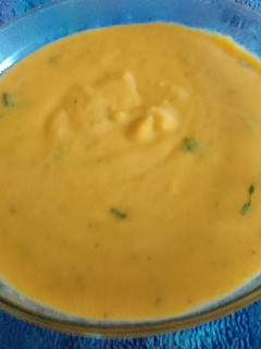 Una foto de Crema de pejibaye tica (chontaduro, pijiguao, pibá, pijibay)