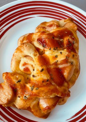 Foto resep Roti sosis caterpilar breadmaker
