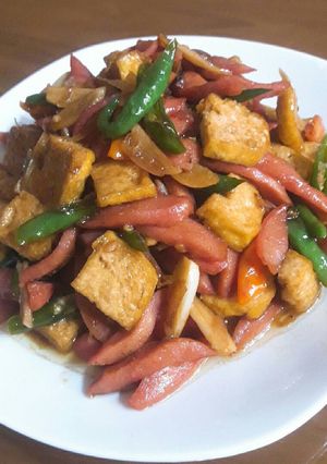 Foto resep Oseng Sosis Tahu Cabe Ijo