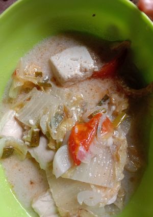 Foto resep 38) Sawi Putih Kuah Santan