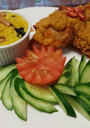 Gambar Nyonya Chicken Rendang with Briyani Rice