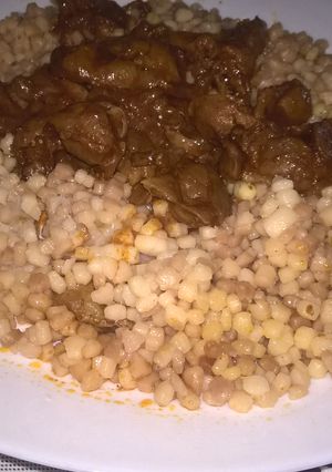 Zúza pörkölt tarhonyával recept fotója