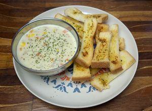 Foto resep Cream Soup with Garlic Bread