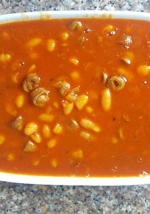 صورة لوصفة فاصولياء بقلوب الدجاج 😋