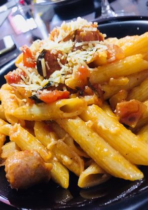 Una foto de Pasta de papa y chorizo